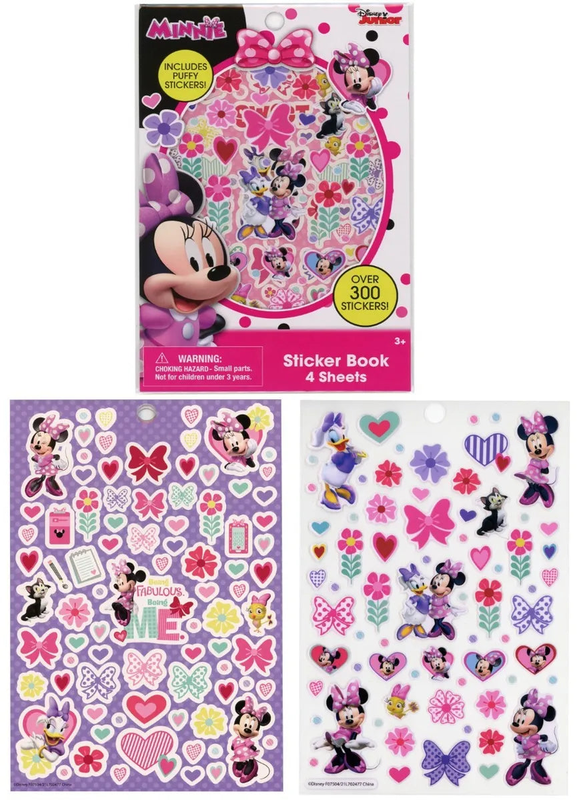 Product image: Disney minnie sticker pad set for kids - 4 sheets with over 300 stickers, , medium-null