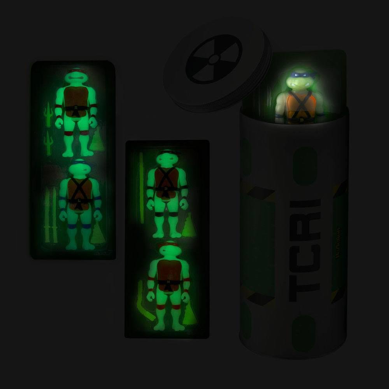 Super7 - teenage mutant ninja turtles: reaction - ooze canister (gitd) 4-pack action figures (10cm) sdcc 2020 exclusive, , medium-null