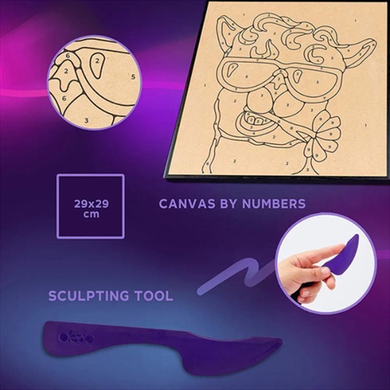 Okto coloring with clay set by numbers lama 20030, , medium-null