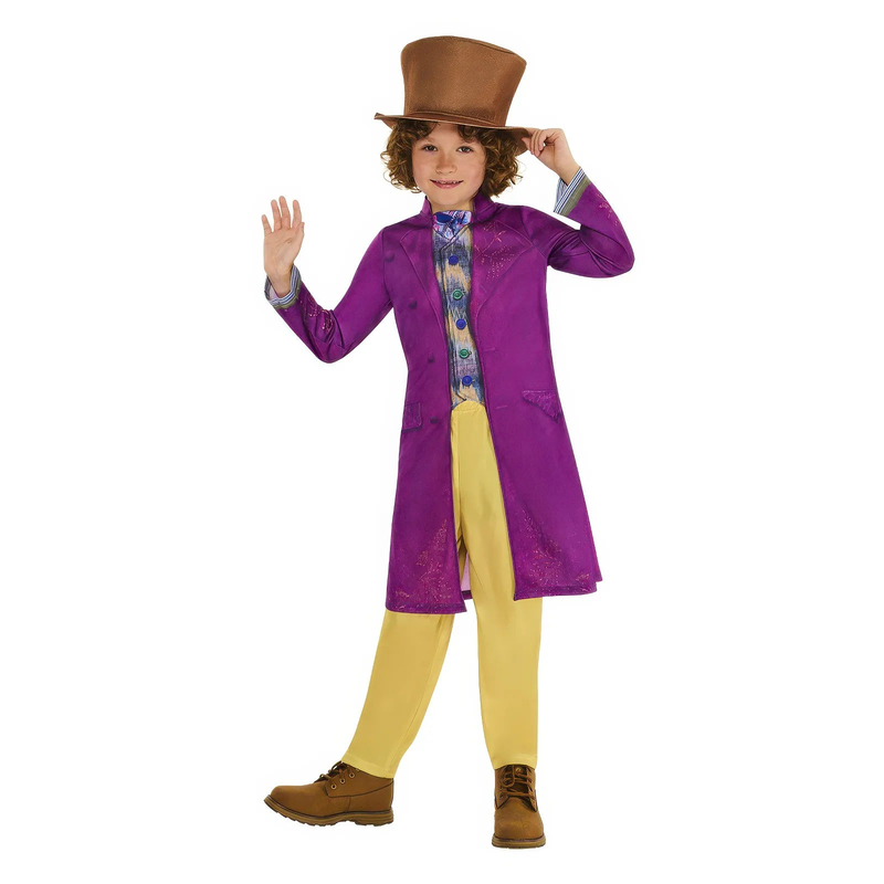 Willy wonka deluxe kids fancy dress costume - size m, , medium-null