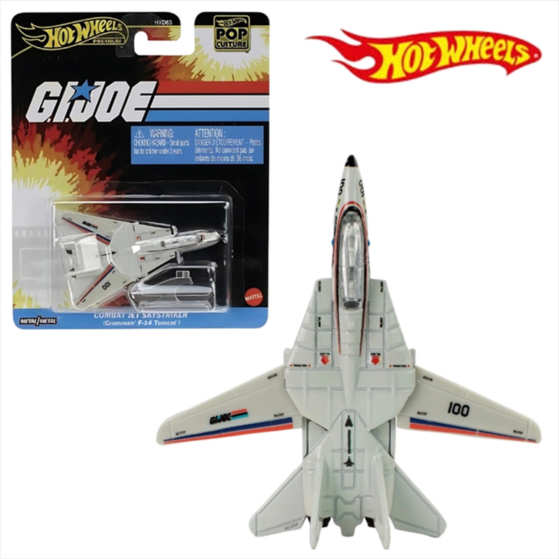 Mattel hot wheels premium 1/64 – pop culture – gijoe - combat jet skystriker beige, , medium-null