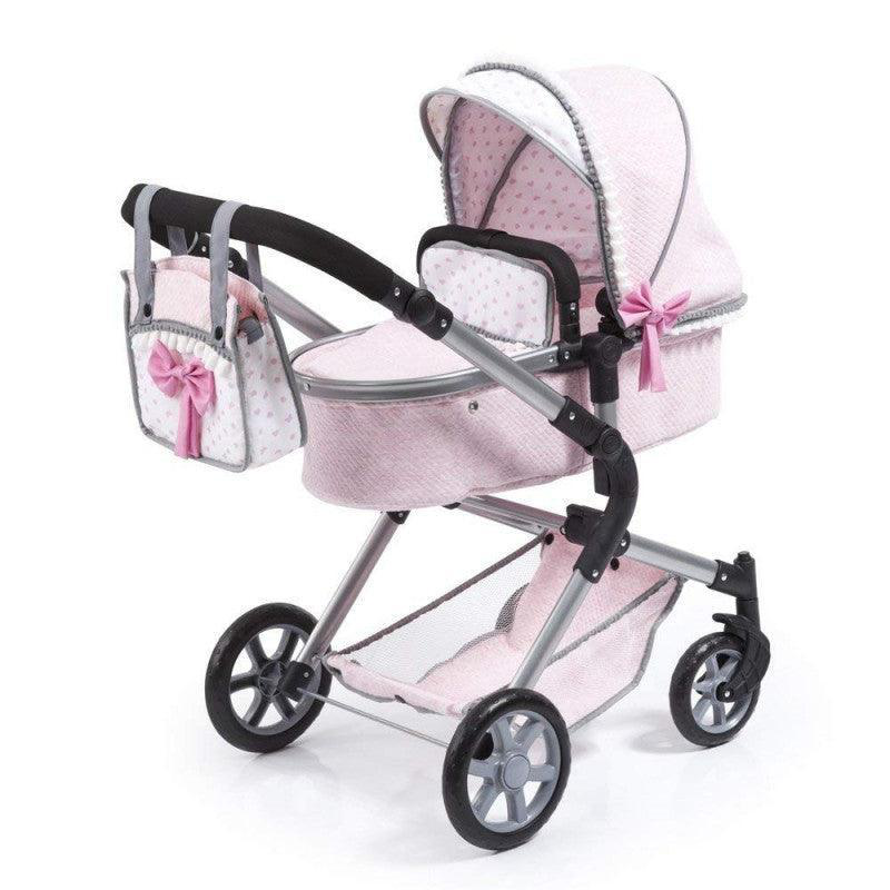 Reig pink doll stroller with swivel front wheels and 2-in-1 bag, , medium-null