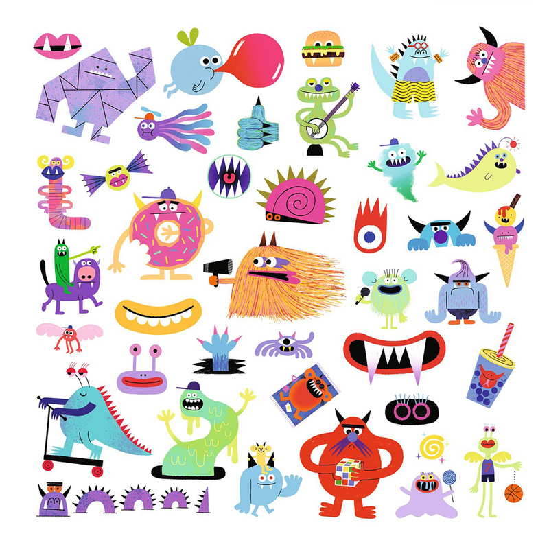 Djeco art and craft small gifts for older ones - stickers monsters, , medium-null
