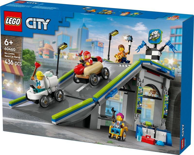 Lego city no limits: race car ramp track 60460 for ages 6+ 436pcs, , medium-null