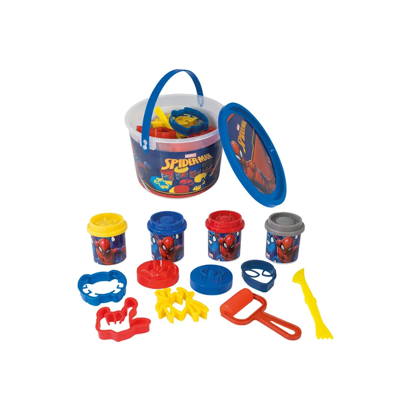 Product image: Dough marvel spiderman bucket with 4 pots, , medium-null