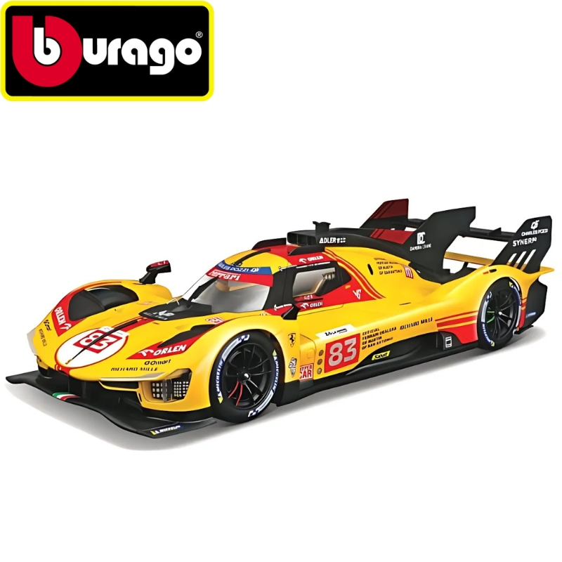 Bburago 1/18 2024 ferrari 499p #83 kubica/yifei/scarcman 24h le mans 2024, red/yellow/black, , medium-null