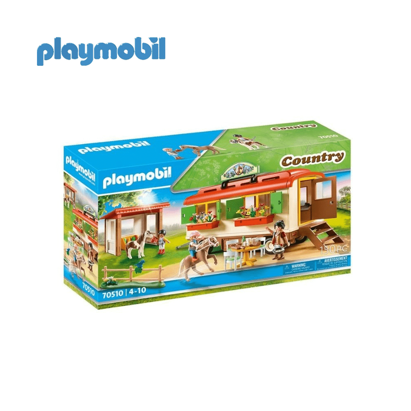 Playmobil pony shelter with mobile home, , medium-null