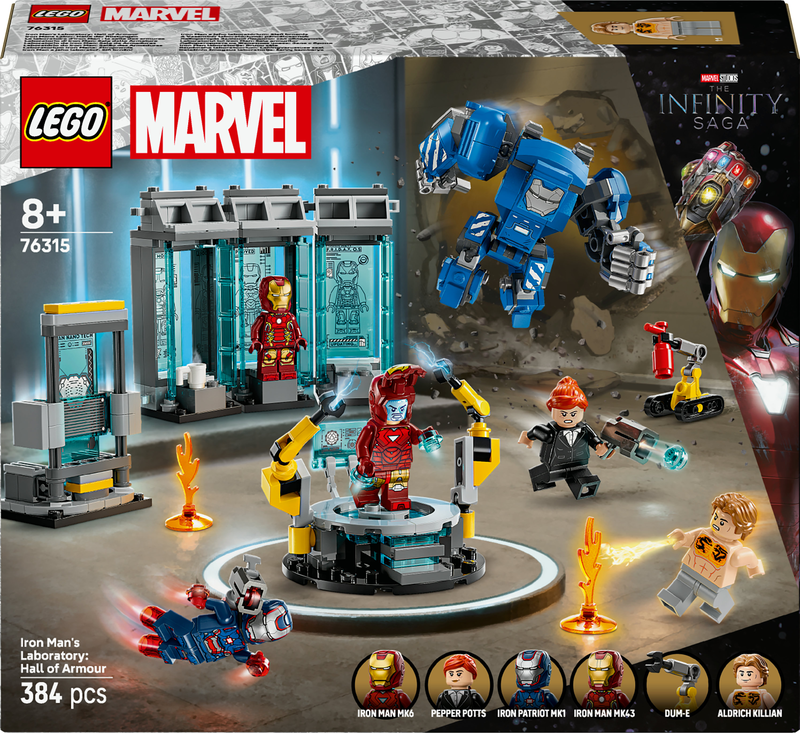 Lego iron man's laboratory: hall of armour 76315 for ages 8+ 379pcs, , medium-null