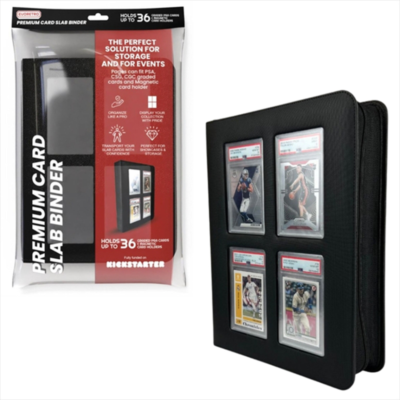 Evoretro - premium card slab binder with window - black - holds up to 36  slabs, , medium-null