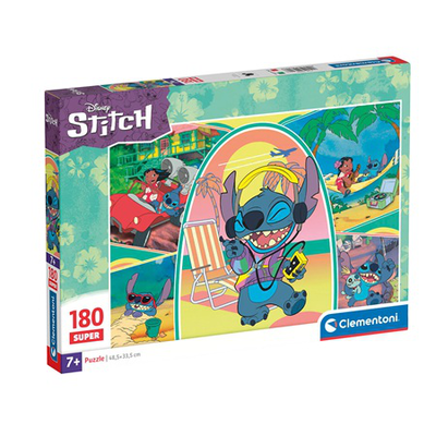 As clementoni kids puzzle supercolor disney stitch 180 pcs 7y+ 29800, , medium