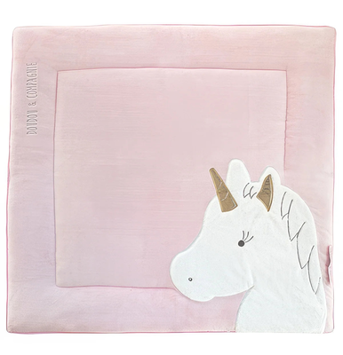 Doudou et compagnie bear playpen mat, pink/gold 100 x 100 cm, , medium