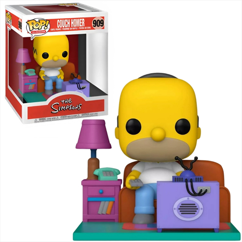 Funko pop! Deluxe: the simpsons - couch homer watching TV #909 figure, , medium-null