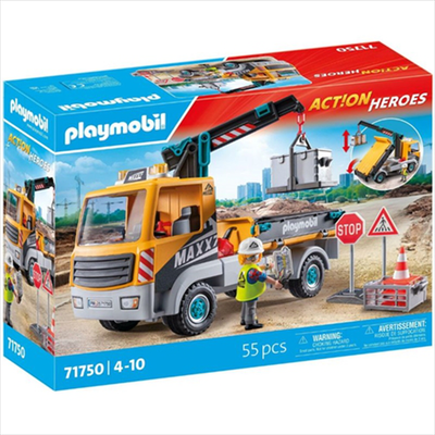 Playmobil 71750 action heroes - construction truck with crane, , medium
