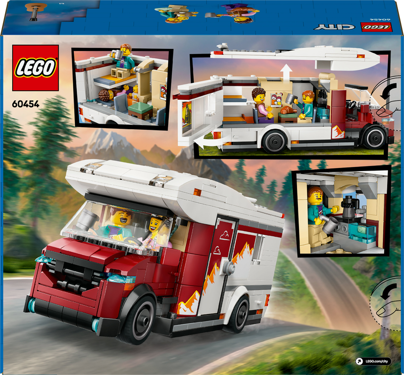 Lego city holiday adventure camper van 60454 for ages 6+ 385pcs, , medium-null