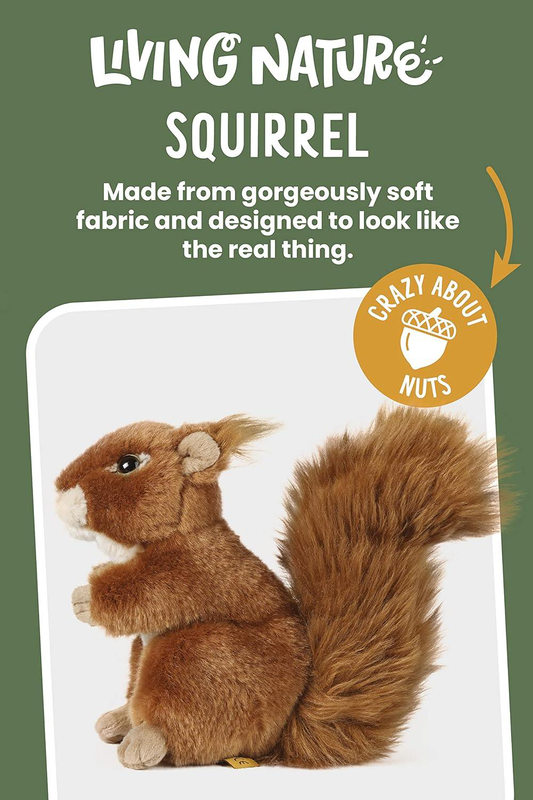 Living nature squirrel large 17cm soft toy, , medium image number null
