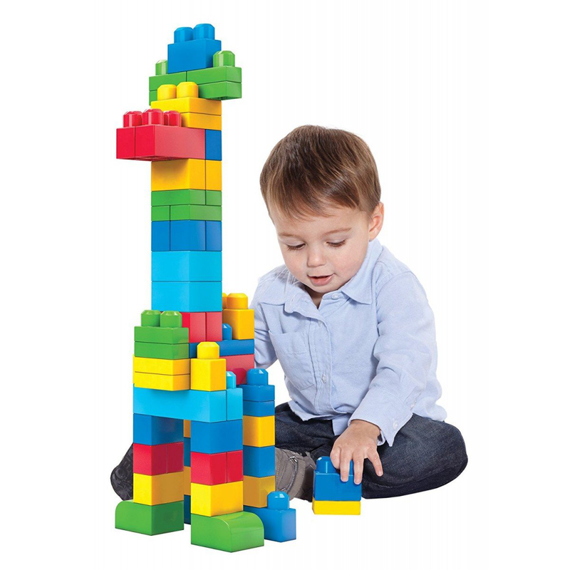 Mega bloks building bag 60 pieces - blue, , medium-null