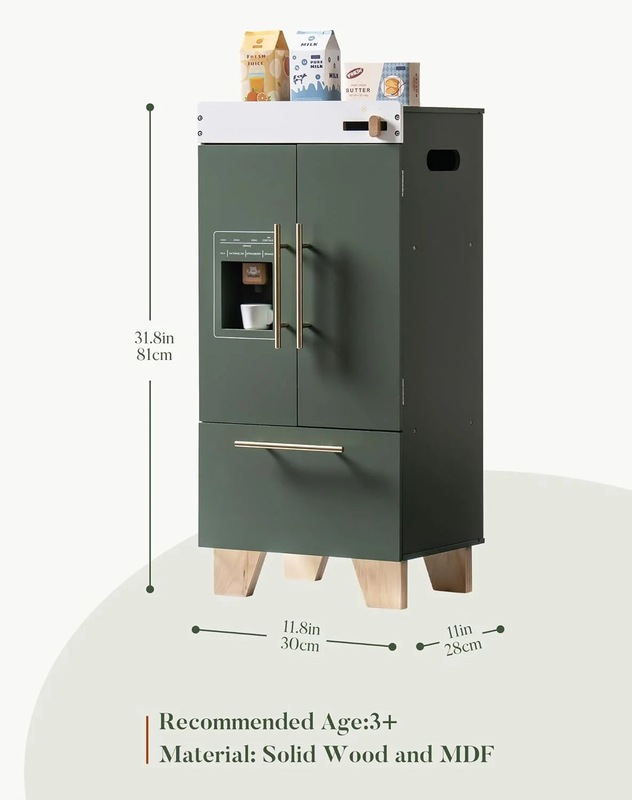 Robud wooden fridge pretend play set with accessories, , medium image number null