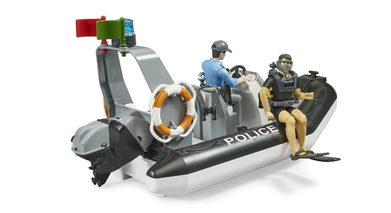 Bruder bworld police boat with rotating beacon light, , medium image number null