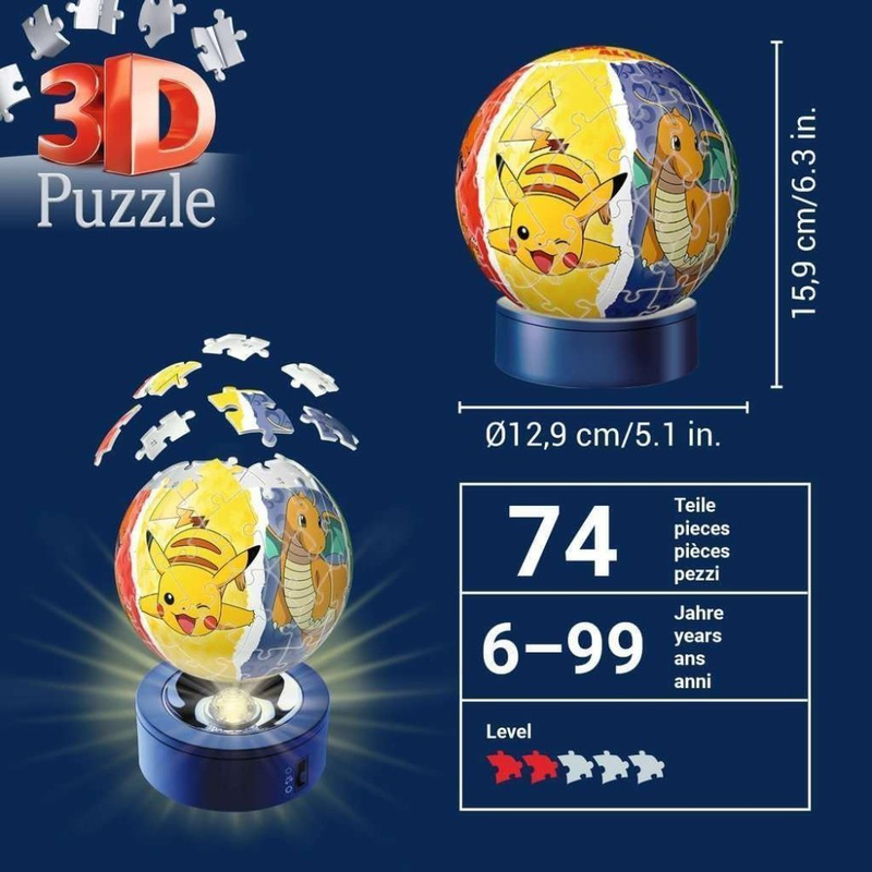 Ravensburger 3d puzzle pokemon &phi;&omega;&tau;&iota;&zeta;ό&mu;&epsilon;&nu;&eta; &mu;&pi;ά&lambda;&alpha; &lambda;ά&mu;&pi;&alpha; 72&tau;&mu;&chi;, , medium-null