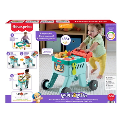 Fisher-price laugh  learn 4-in-1 snack cart walker jlm95, , medium