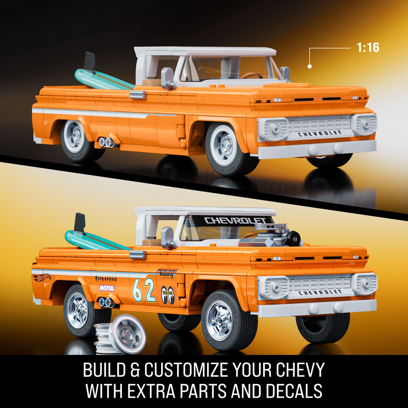 Mattel hot wheels: elite series brick shop - chevrolet custom 62 chevy pickup vehicle jft20, , medium-null