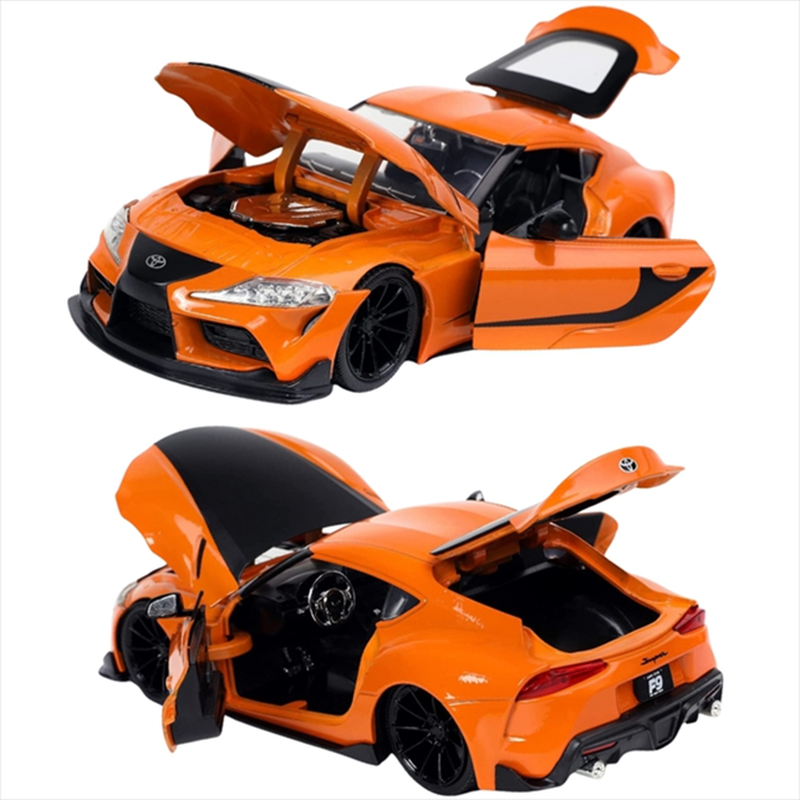 Jada 1/24 fast and furious - 2020 toyota supra f9 orange black, , medium-null
