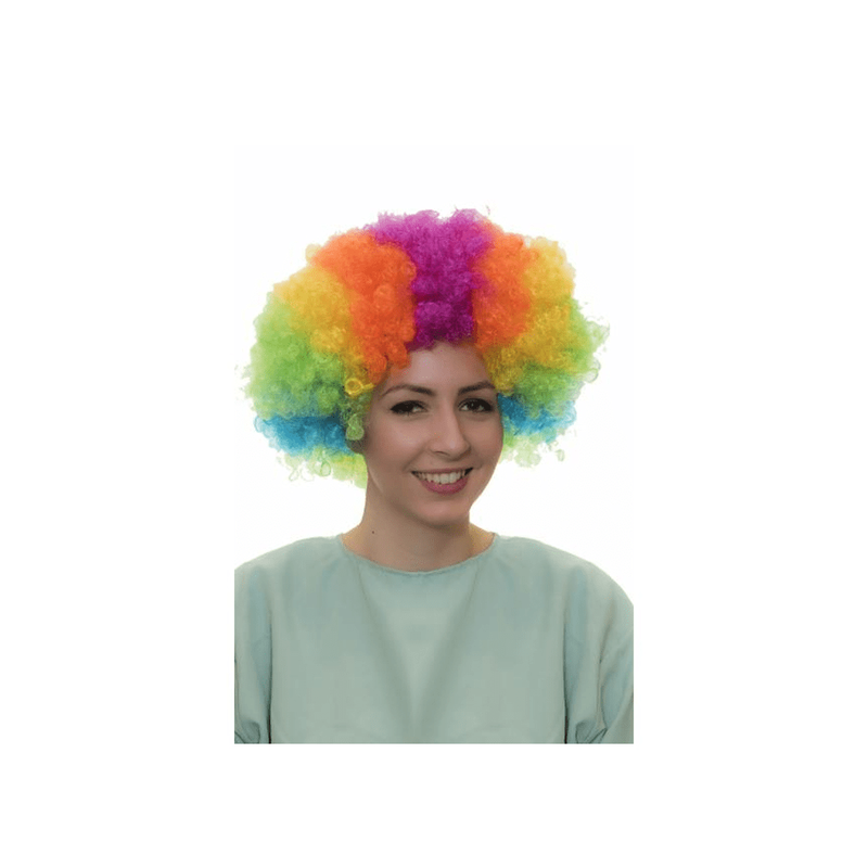 Multicolor clown wig, , medium-null