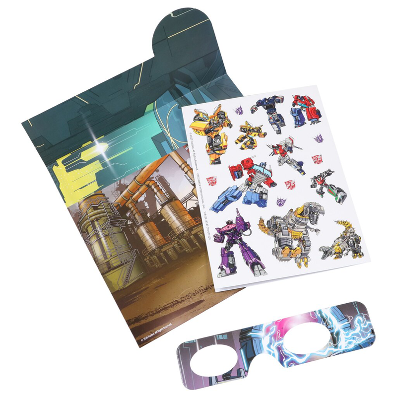 Transformers sticker stories with 3d glasses: immersive adventures await - 3 background scenes, 35 stickers, , medium-null