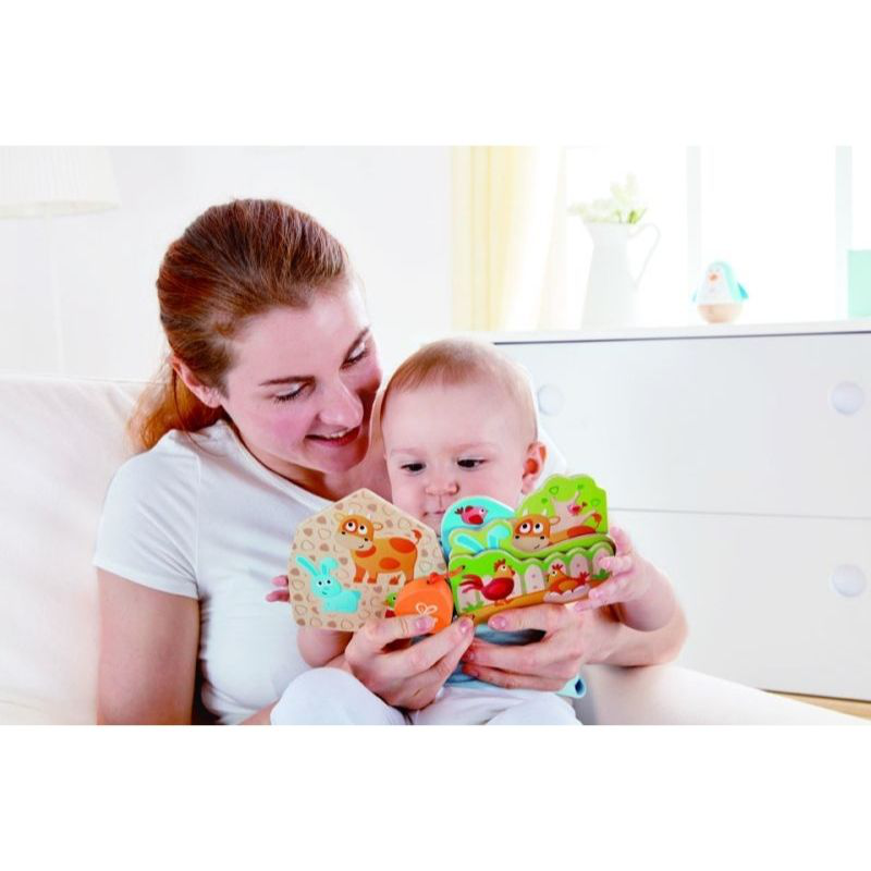 Hape early explorer wooden baby s farm animal book e0046a, , medium-null