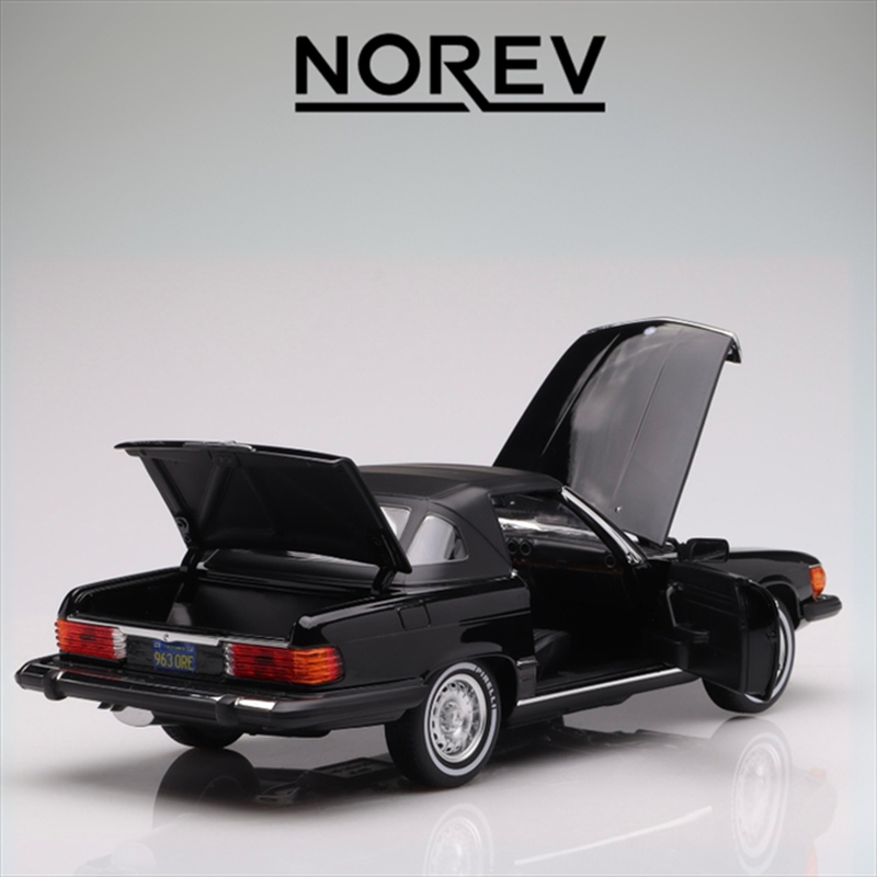 Norev 1/18 1979 mercedes benz 450 sl r107 us-version american gigolo, black image number null