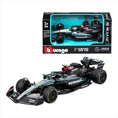 Bburago formula 1 1/43 #38208lh mercedes f1w15 amg petronas #44 lewis hamilton, , medium