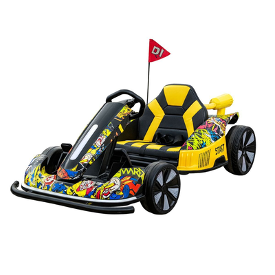 Go kart ηλεκτροκίνητο 24v με δερμάτινο κάθισμα, λειτουργία drift, φώτα led & ραδιόφωνο graffity, 6+ ετών, , medium