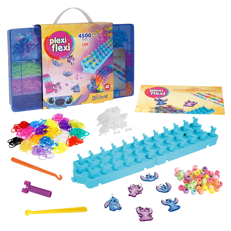As plexi flexi disney stitch large case with 4500 rubber bands & 100 accessories 5y+  25577, , medium-null