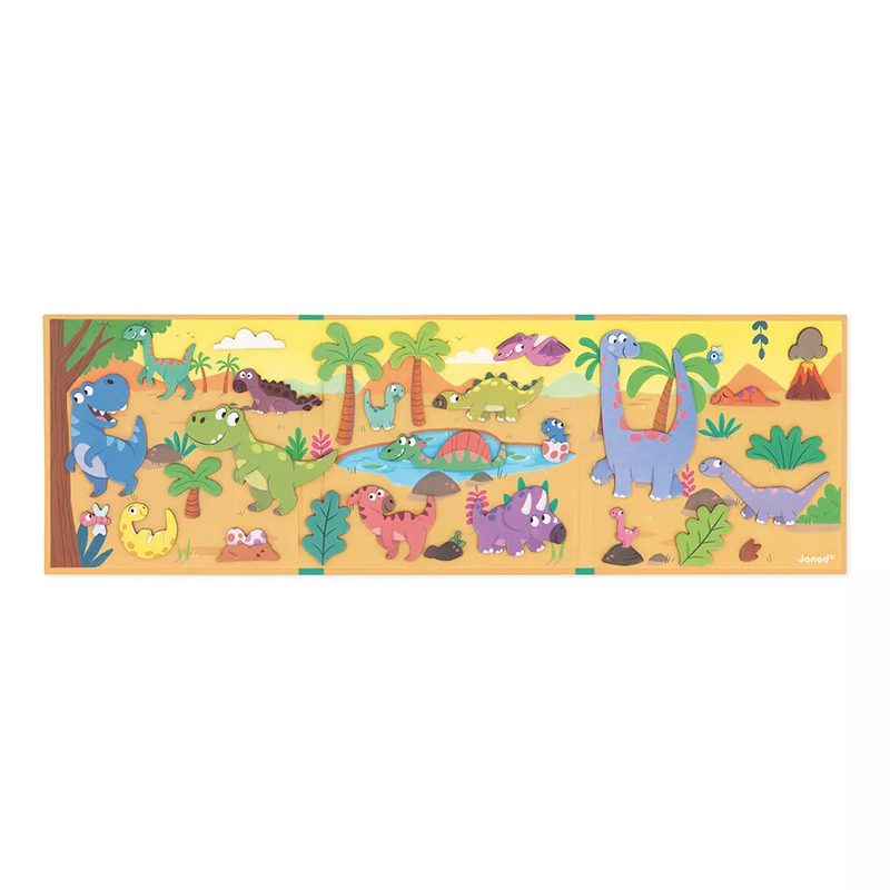 Janod dinosaurs magnetic stories for ages 3+ 30pcs, , medium-null