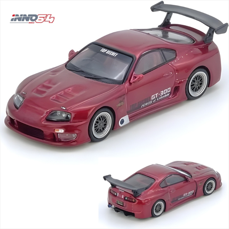 Inno models 1/64 toyota supra a80 *top secret*, red, , medium-null