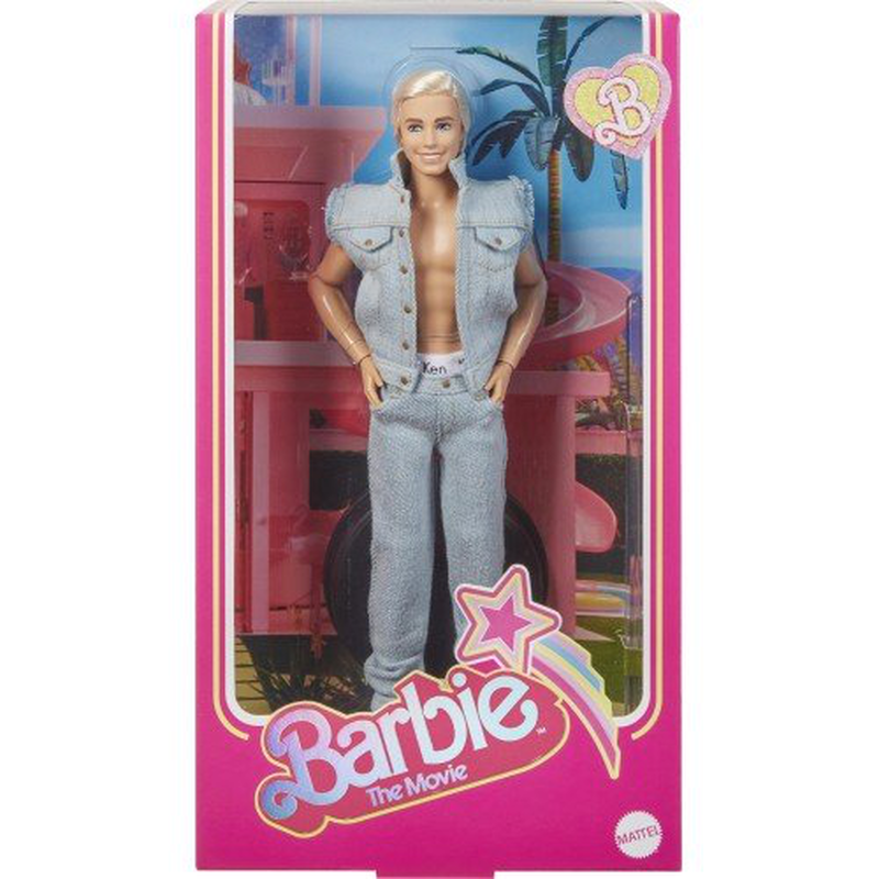 Mattel barbie the movie collectible doll ryan gosling as ken in denim matching set, , medium-null