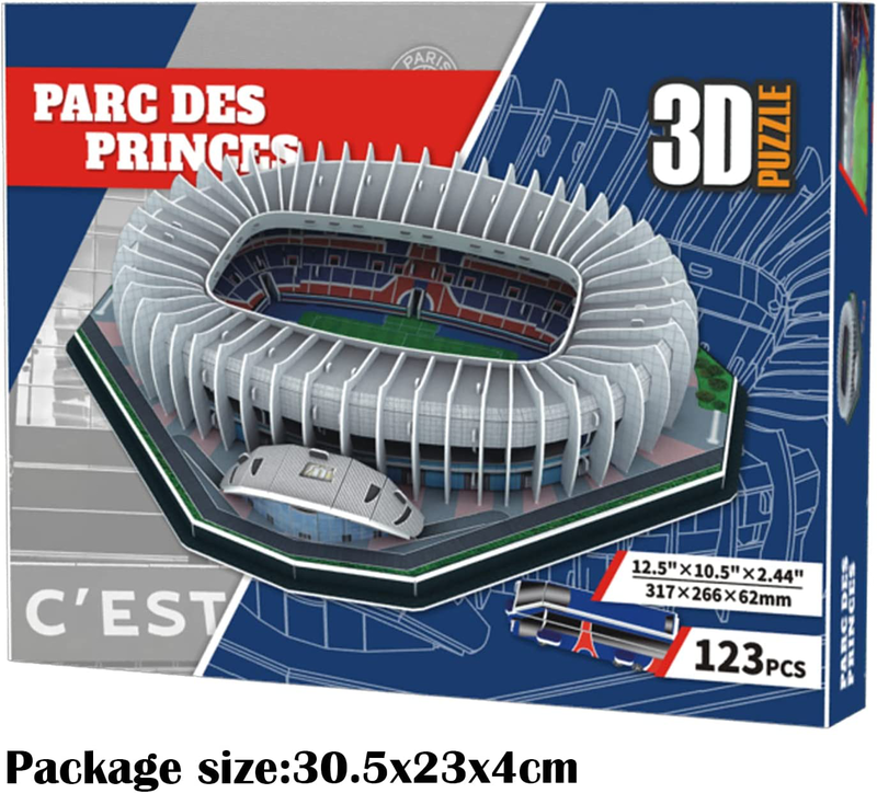 3d puzzle parc des princes - psg 123pcs, , medium-null