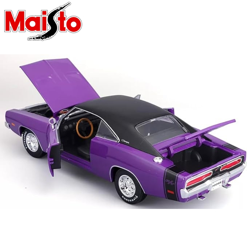 Maisto 1/18 1969 dodge charger r/t, purple/black, , medium-null