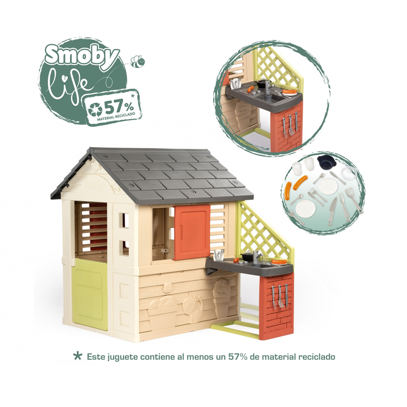 Smoby life nature playhouse + kitchen, , medium-null