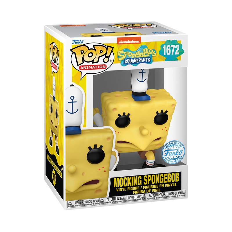 Pop funko! Animation: spongebob squarepants anniversary mocking spongebob special edition figure, , medium-null