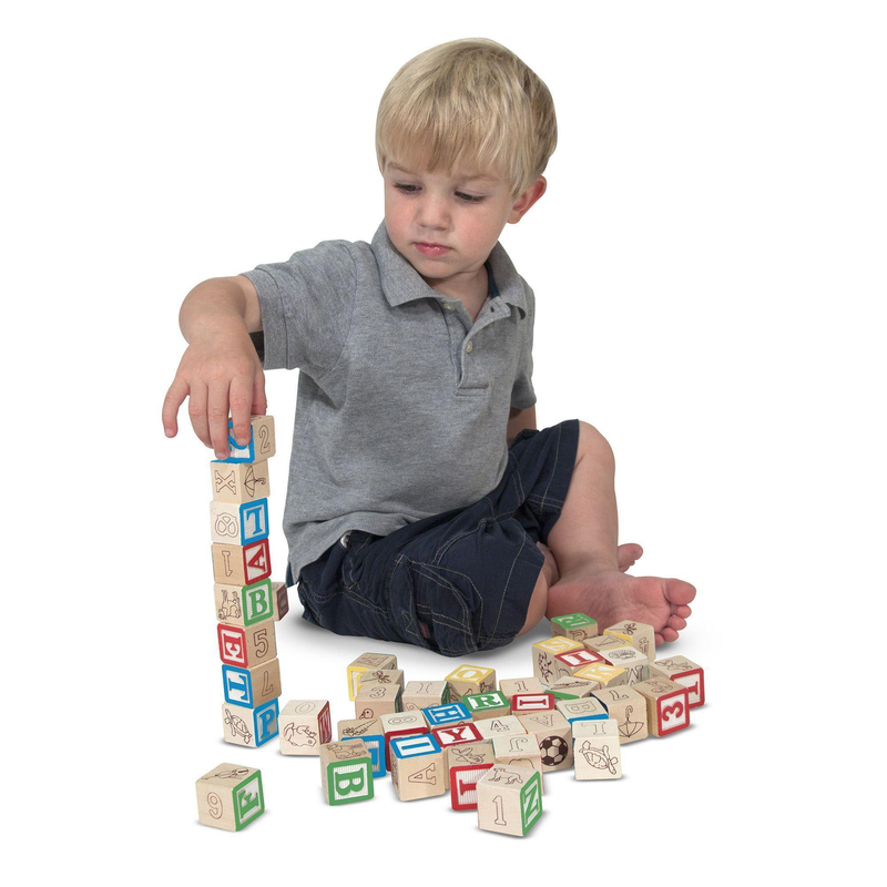 Melissa & doug 11900 wooden abc/123 blocks, , medium-null