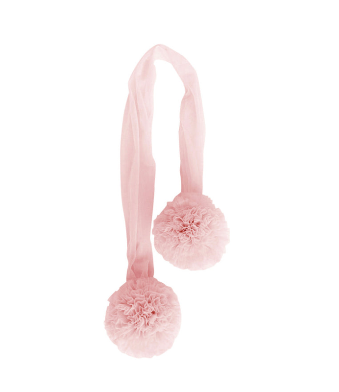 Product image: Dreamy canopy + 1 pom garland + 1 mini pom garland set in light pink with gold crown, , medium-null