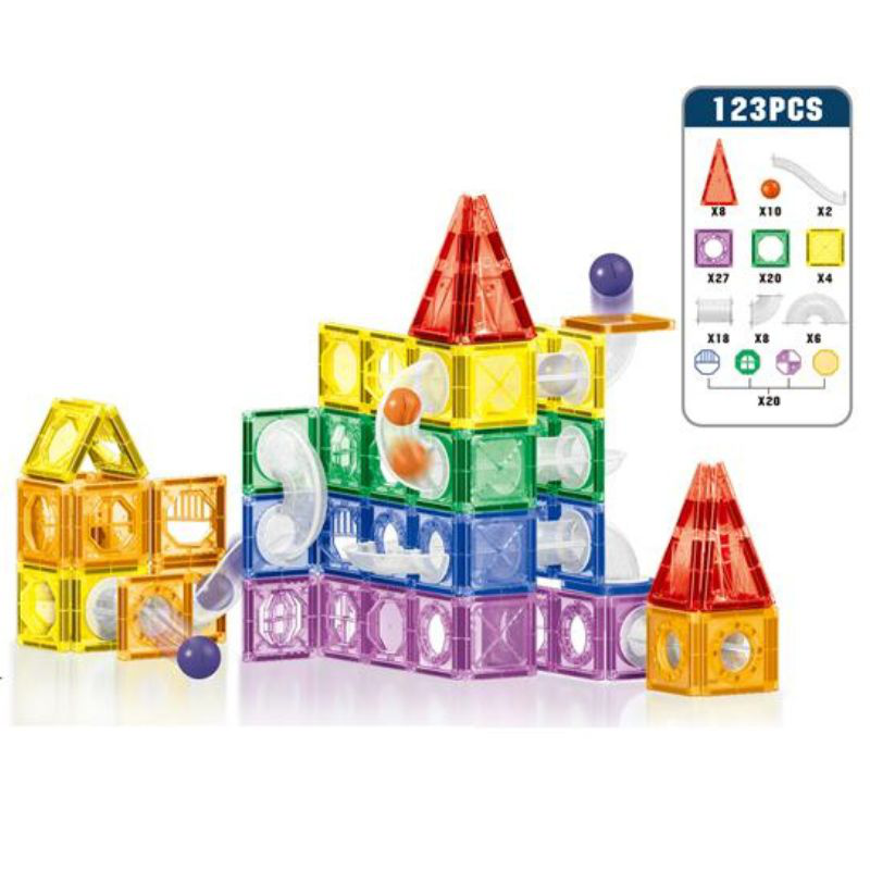 Track rolling ball magnetic tiles 123pcs, , medium-null
