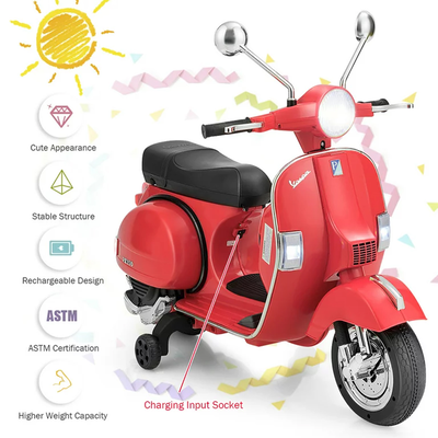 Kids ride on electric motorcycle vespa 6v px150, , medium