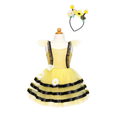 Great pretenders bumble bee dress & headband, size us 5-6, , medium