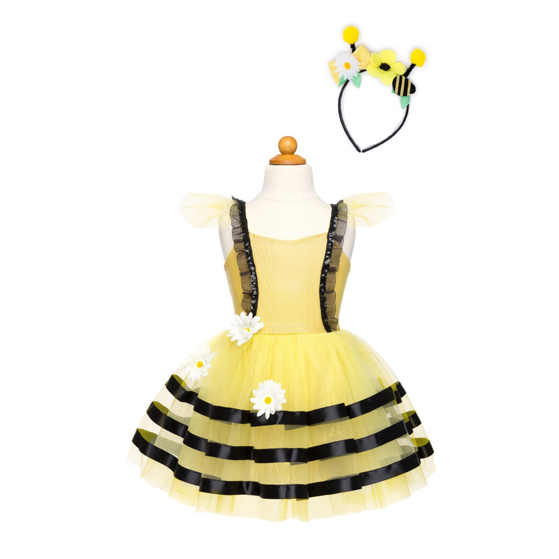 Great pretenders bumble bee dress & headband, size us 5-6, , medium-null