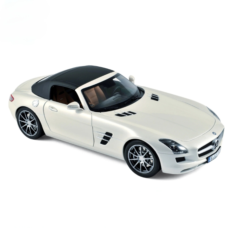 Norev 1/18 2011 mercedes sls amg roadster, metallic white, , medium image number null