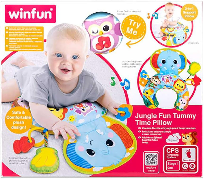 Winfun jungle fun tummy time pillow, , medium-null