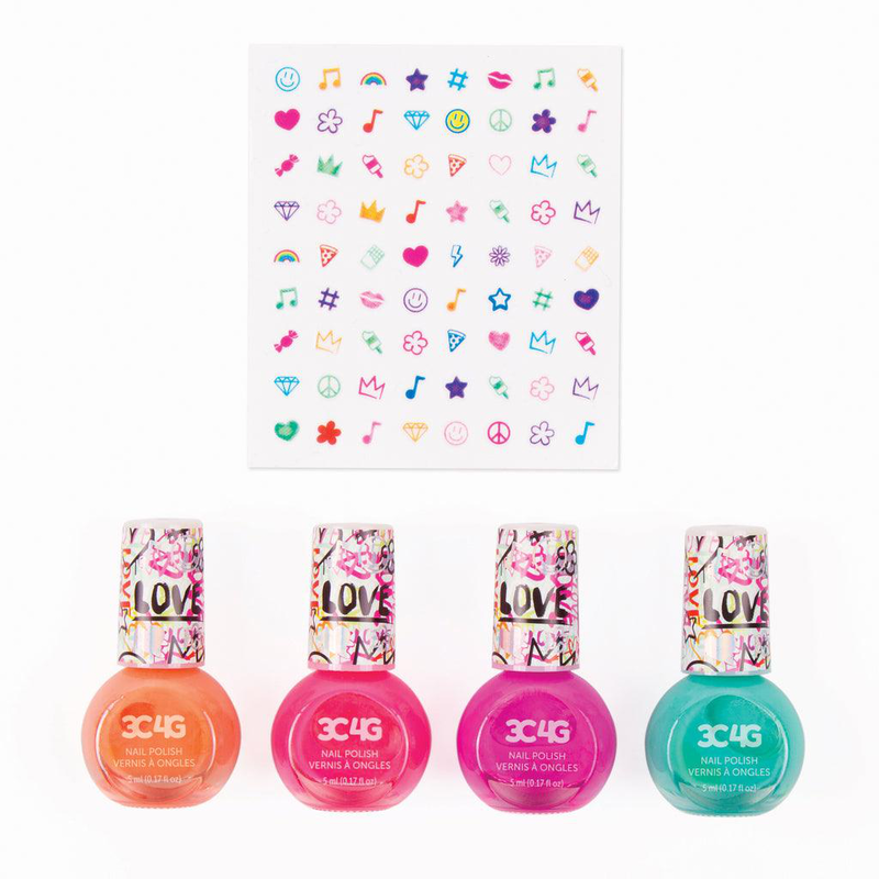 Make it real 3c4G graffiti nail polish and nail sticker set, , medium-null