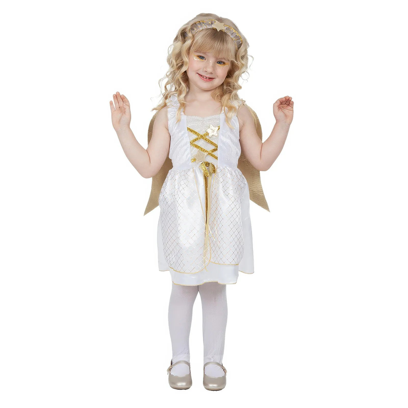 Angel girl deluxe kids fancy dress costume - size xxs, , medium-null